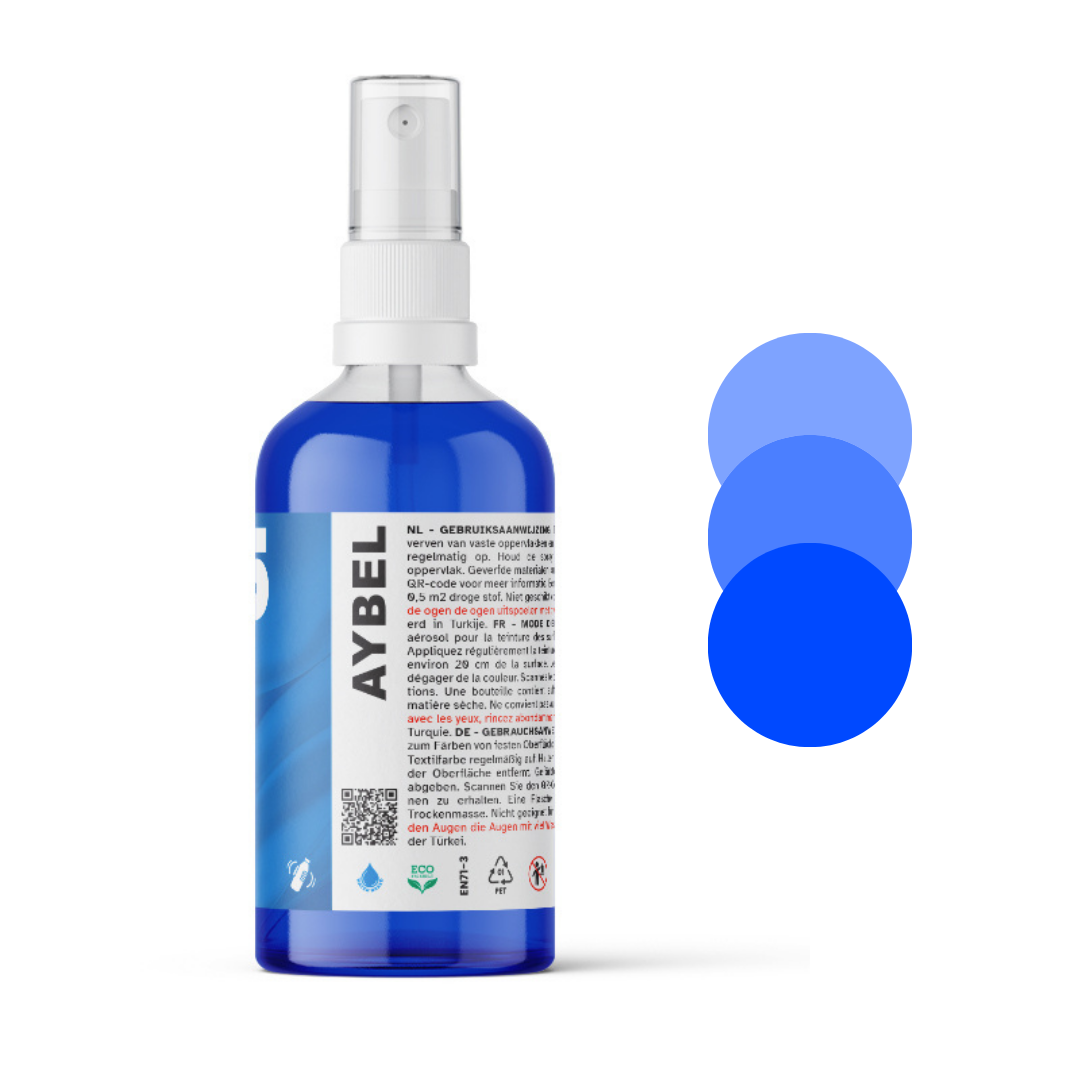 Himmelblaues Textilfarbspray